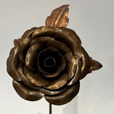 Paul Hubartt, Copper Rose No2 showing the front of the rose