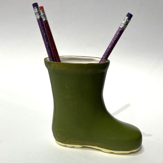 Merryfield Pottery Classic Green Tavistock Wellington boot at South West Crafts 