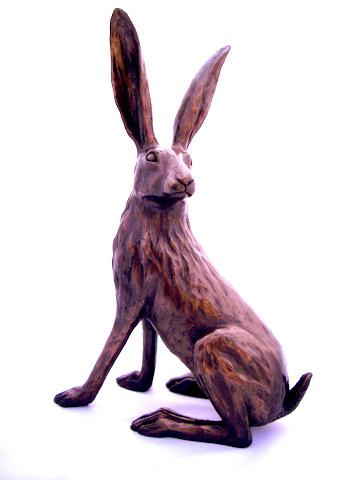 Joanna Martins Hare - All Ears Hare sitting looking backwards